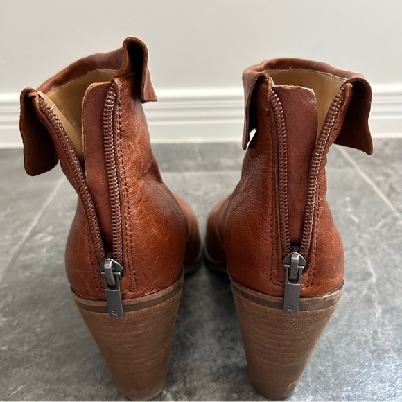 Lucky Brand Nycott Leather Bootie Stacked Heel Size 10M(42) Brown Fall Boho - Picture 8 of 16